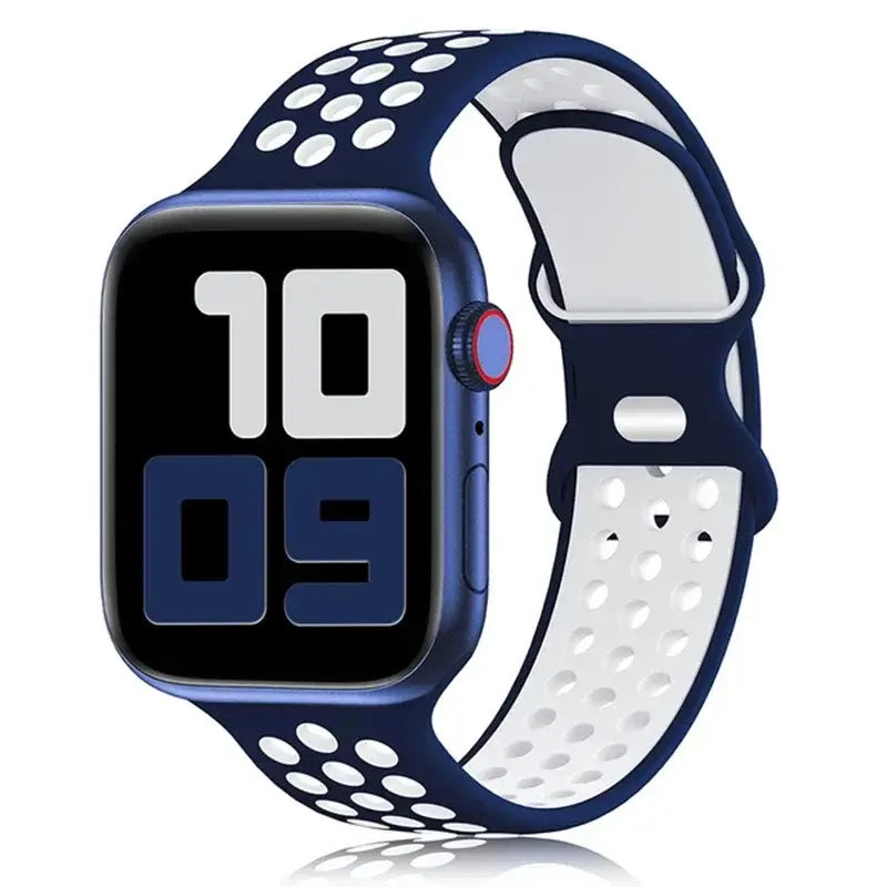 Siliconen Smartwatch Bandje - Ademend Sportbandje met Dubbele Kleuren voor 38mm tot 49mm Horloges Unisex