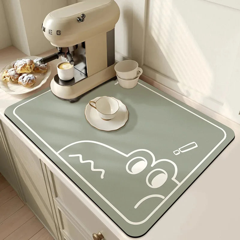 Absorberende Keukenmat Antislip 50x60cm Microvezel Sneldrogend Wasbaar Hygiënisch Vloerkleed Aanrecht