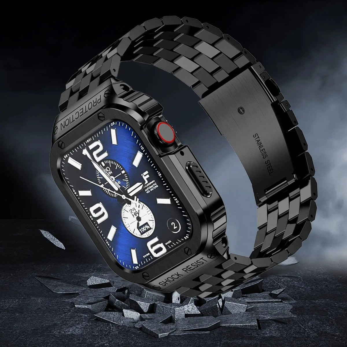 Roestvrijstalen Schakelband met Beschermhoes voor Smartwatch 49mm Ultra Model Verstelbare Polsband Accessoire