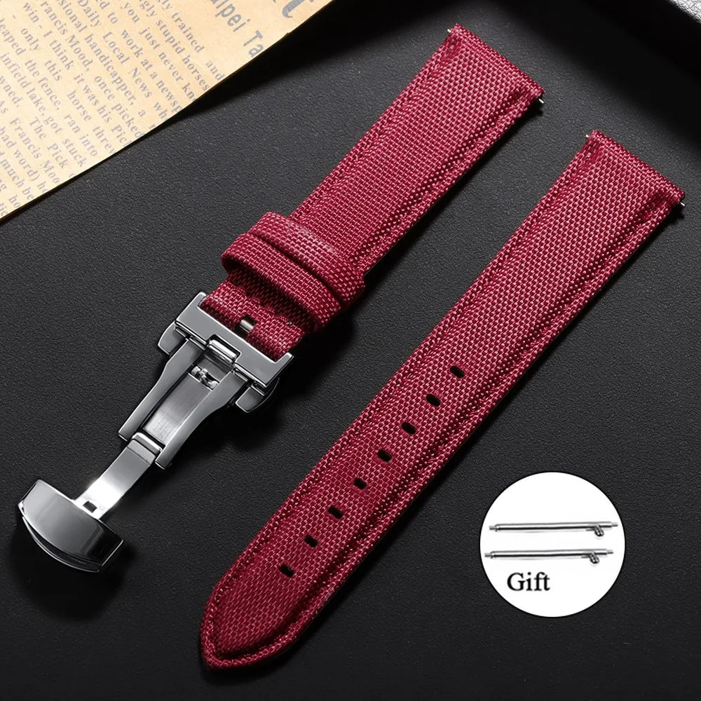 Nylon Horloge Bandje Zeilstof Waterafstotend Quick-Release Universeel Sporthorloge Band 20mm 22mm Polsband