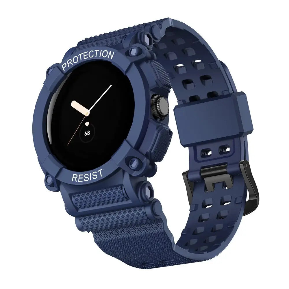 Smartwatch Bandje met Beschermhoes Pixel Watch Siliconen Sport Polsband Bumper Case Horloge Accessoire