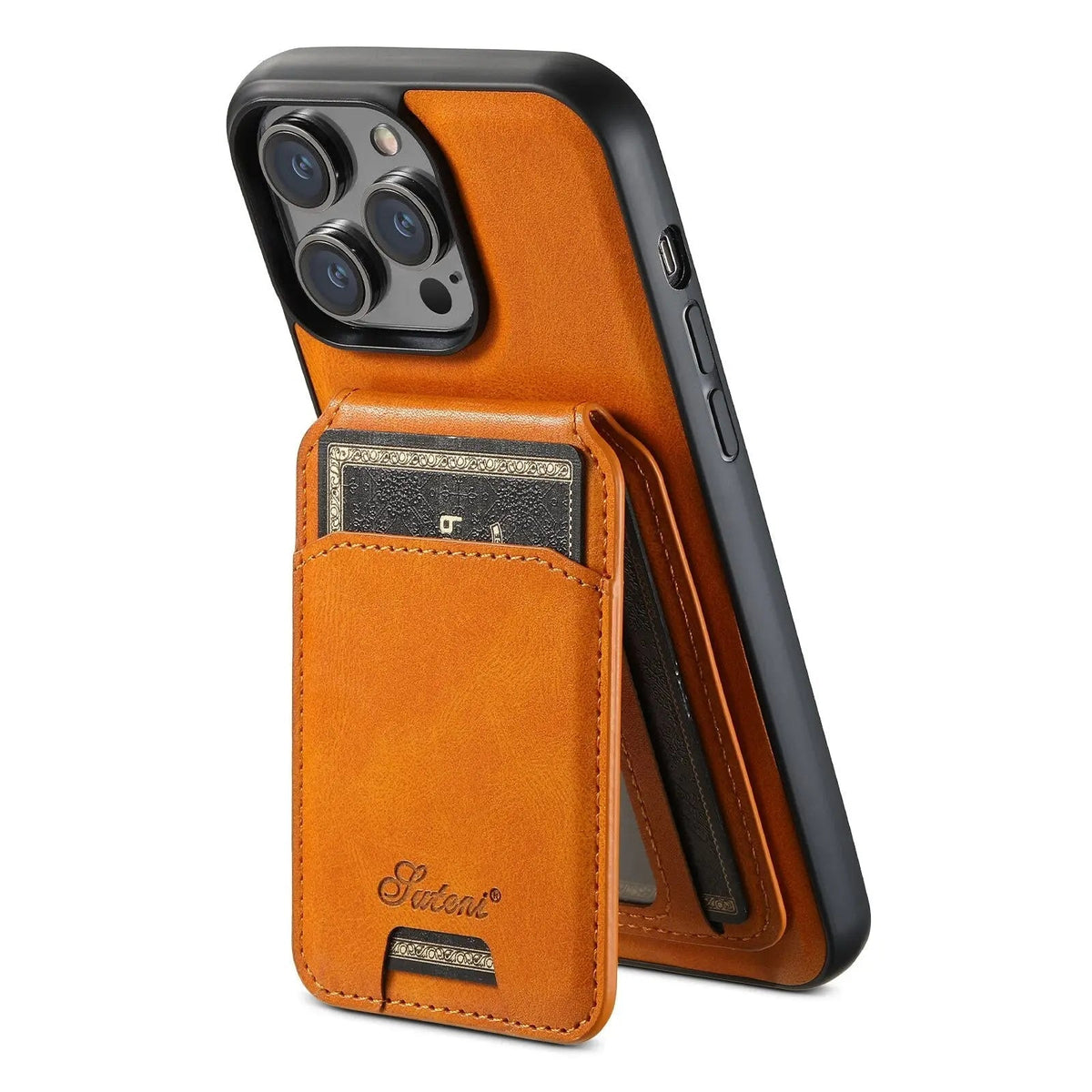 Leren Telefoonhoesje Portemonnee iPhone 15 Pro Max Zwart Bruin Blauw Rood Khaki Cardholder Flip Case