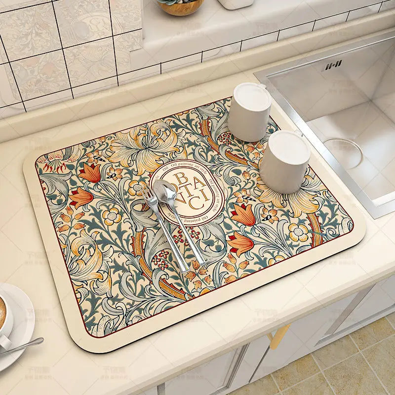 Absorberende Keukenmat Antislip 50x60cm Microvezel Sneldrogend Wasbaar Hygiënisch Vloerkleed Aanrecht