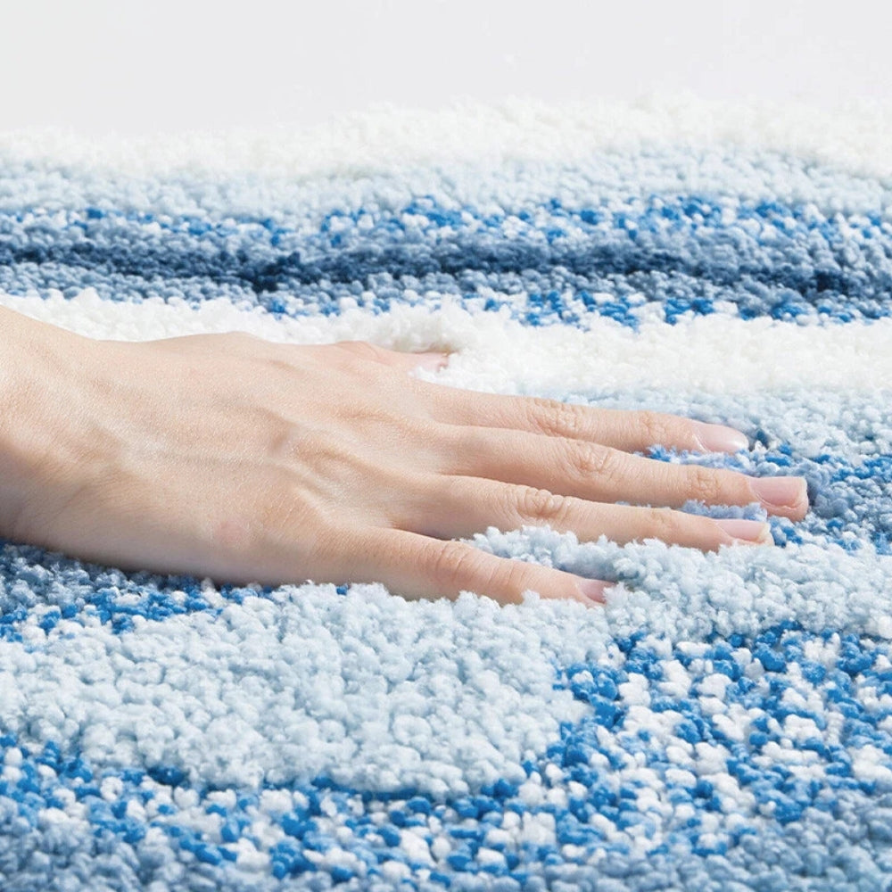 Badmat Microvezel Antislip Blauw Beige Badkamer Douchemat Zacht Absorberend Wasbaar Vloerkleed Badkamer