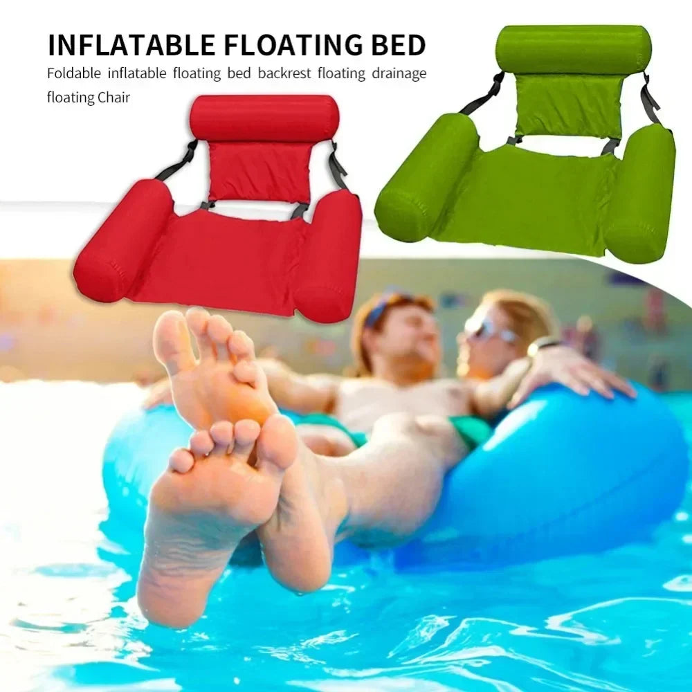 Opblaasbare Waterstoel met Rugleuning - Drijvende Zwembadstoel Mesh Design 100x120 cm Zwembadfauteuil