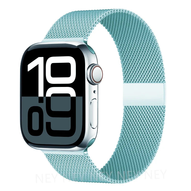 Milanese Mesh Horlogeband Roestvrij Staal Verstelbaar Magnetisch Slot Smartwatch 38-49mm Polsband Accessoire