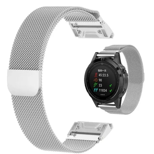 Milanese Metalen Smartwatch Bandje 20 22 26mm Magnetische Sluiting Verstelbaar Ademend Polsband Horlogeband