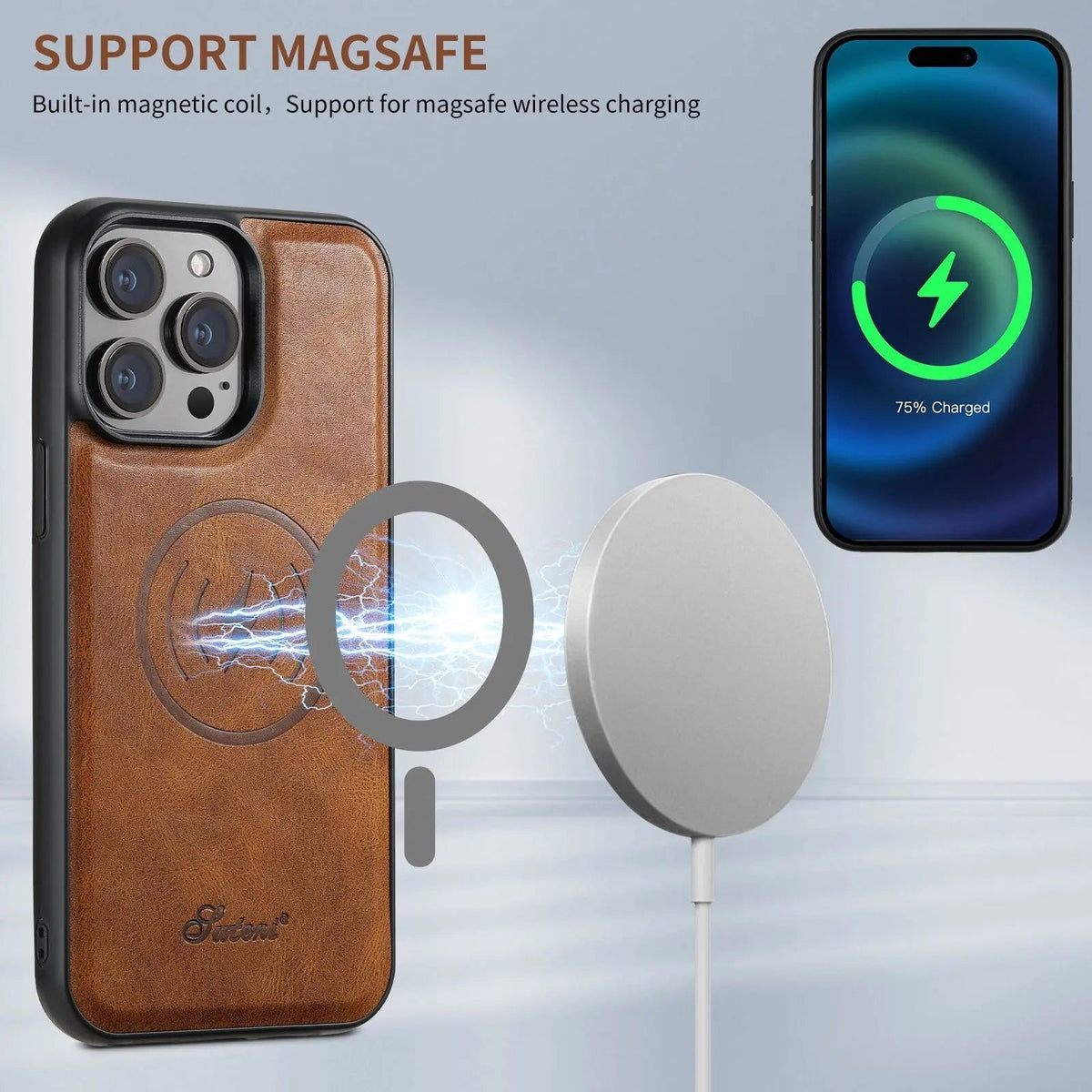 Leren Telefoonhoesje Portemonnee iPhone 15 Pro Max Zwart Bruin Blauw Rood Khaki Cardholder Flip Case