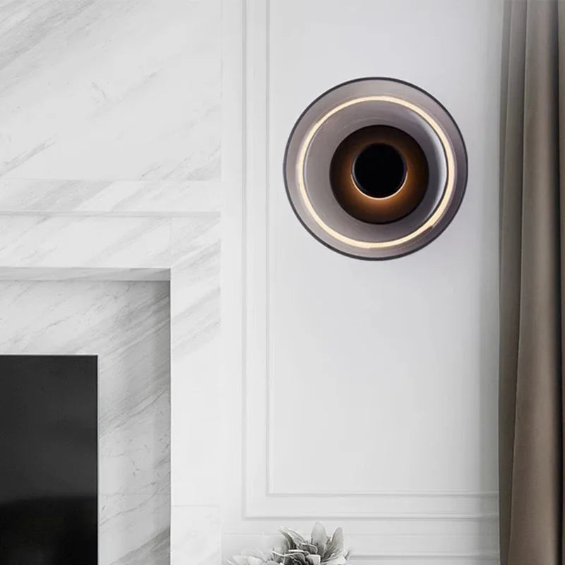 Moderne Glazen LED Wandlamp - Stijlvolle Wandverlichting in Smoke Gray of Champagne Gold - Ideaal voor Slaapkamer, Woonkamer & Hal