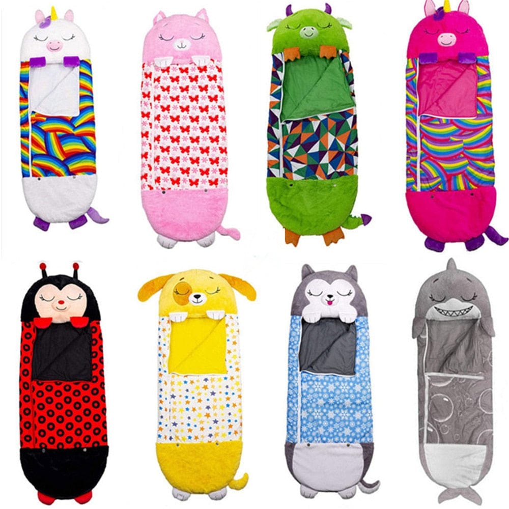 Kinderslaapzak met Vrolijk Diermotief - Zacht Fleece voor Avonturen en Sleepovers