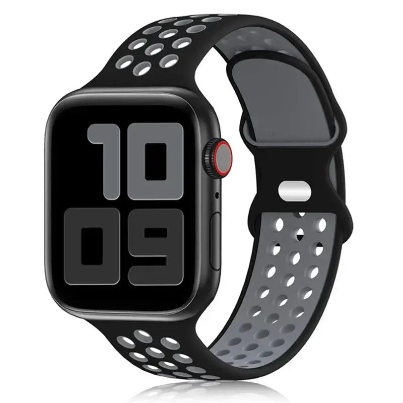 Siliconen Smartwatch Bandje - Ademend Sportbandje met Dubbele Kleuren voor 38mm tot 49mm Horloges Unisex