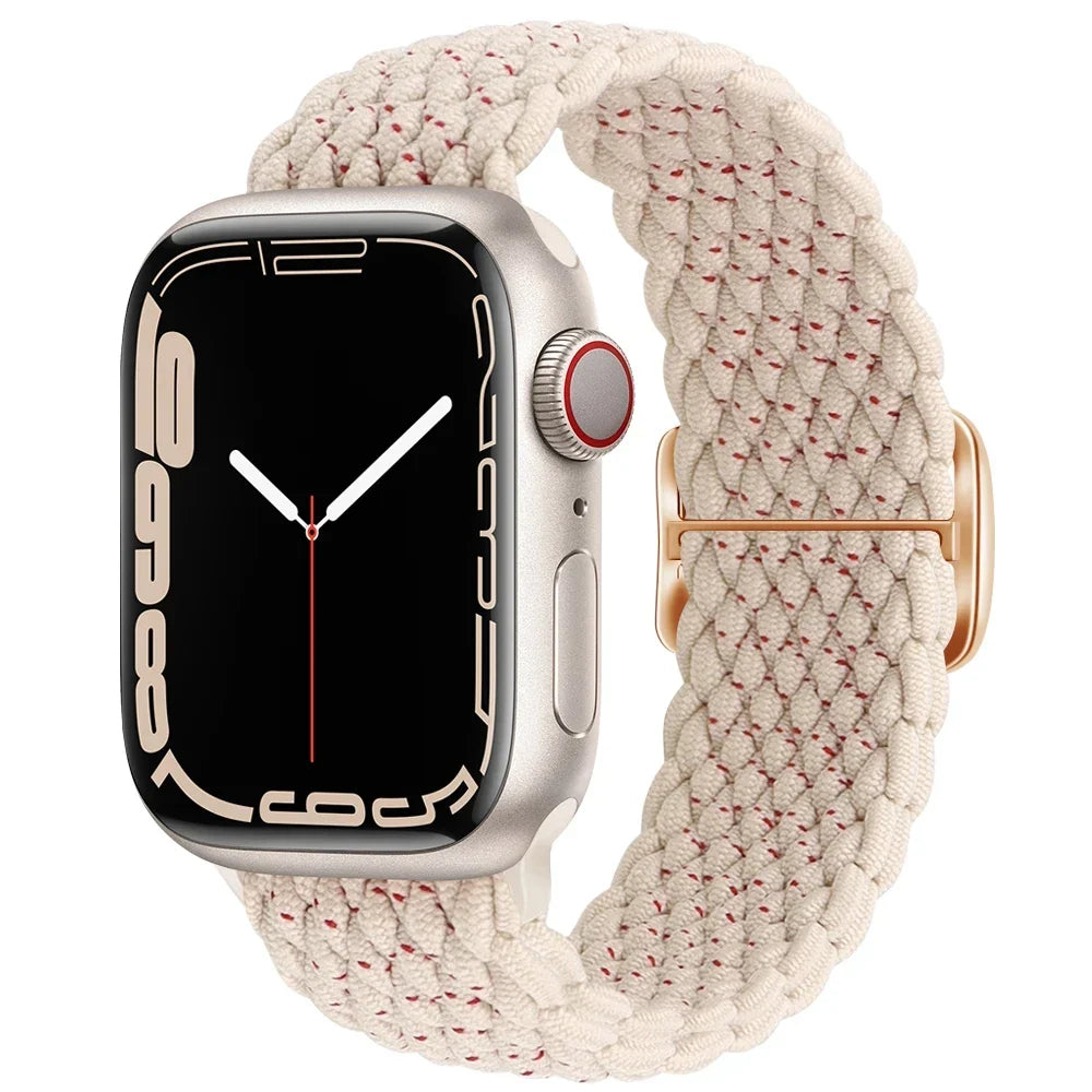 Elastische Gevlochten Smartwatch Bandje Nylon 38mm-49mm Verstelbaar Ademend Sportband voor Apple Watch