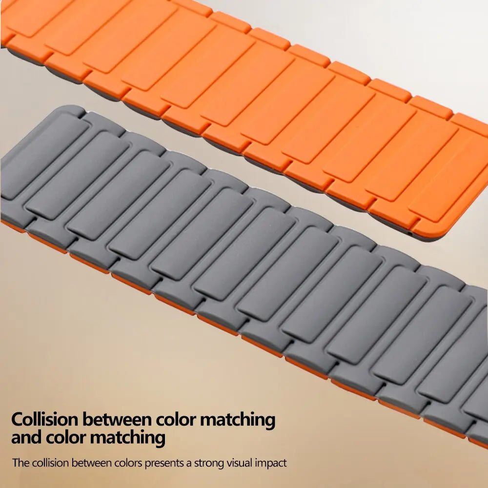 Magnetische Siliconen Horlogeband voor Smartwatch 38-49mm Verstelbaar Ademend Sportbandje Universeel Compatibel