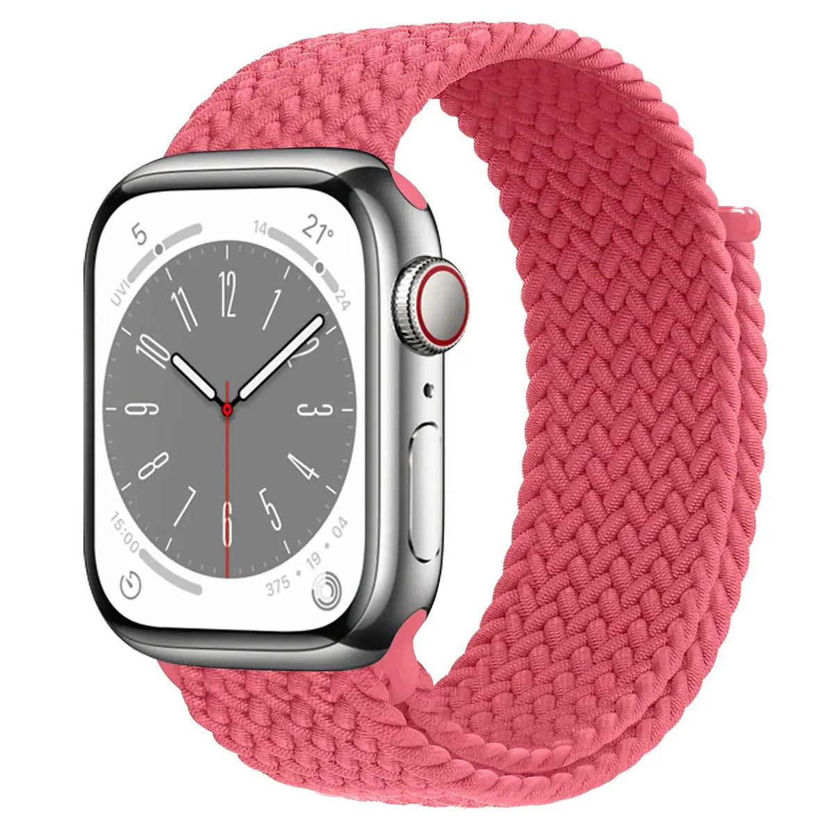 Nylon Horlogebandje met Klittenband Sluiting Ademend Verstelbaar Sportbandje voor Smartwatch Polsband