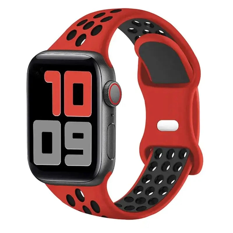 Siliconen Smartwatch Bandje - Ademend Sportbandje met Dubbele Kleuren voor 38mm tot 49mm Horloges Unisex