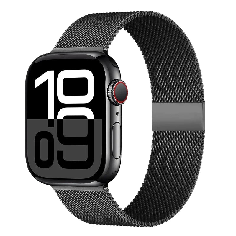 Milanese Mesh Horlogeband Roestvrij Staal Verstelbaar Magnetisch Slot Smartwatch 38-49mm Polsband Accessoire