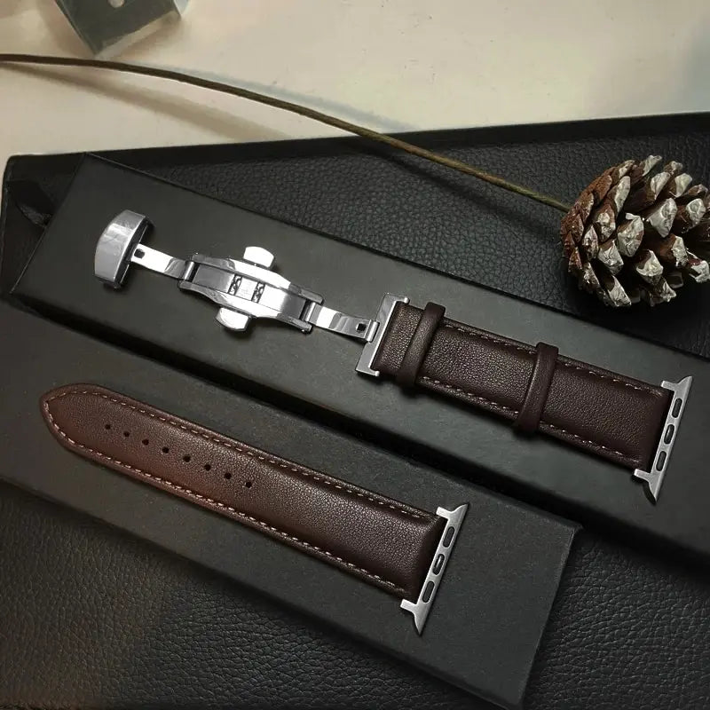 Lederen Horlogeband Smartwatch - Verstelbare Polsband Echt Leer Klassiek Design Premium Stijlvol Accessoire