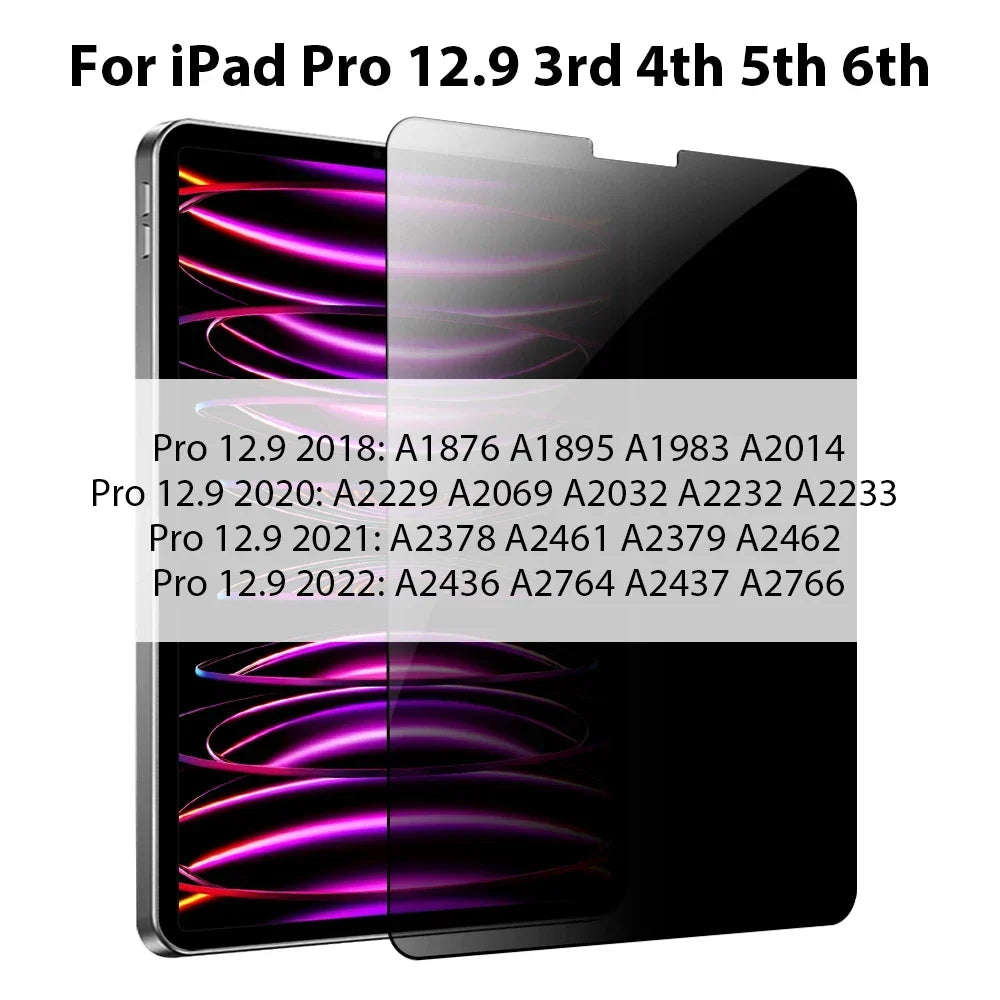 Privacy Screenprotector Gehard Glas voor iPad - Zijhoekbescherming Display Beveiliging Anti-Inkijk Screen