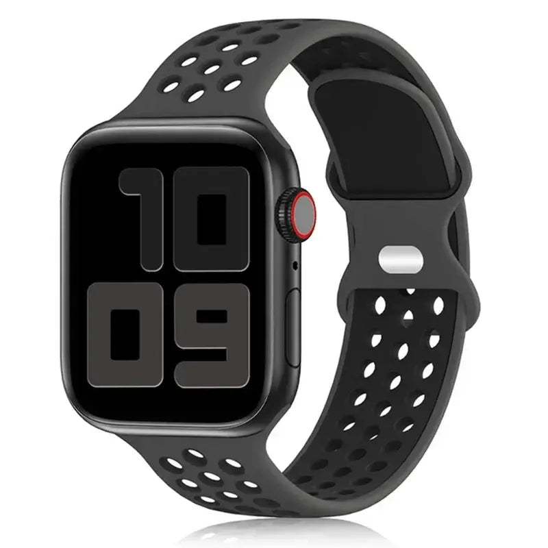 Siliconen Smartwatch Bandje - Ademend Sportbandje met Dubbele Kleuren voor 38mm tot 49mm Horloges Unisex