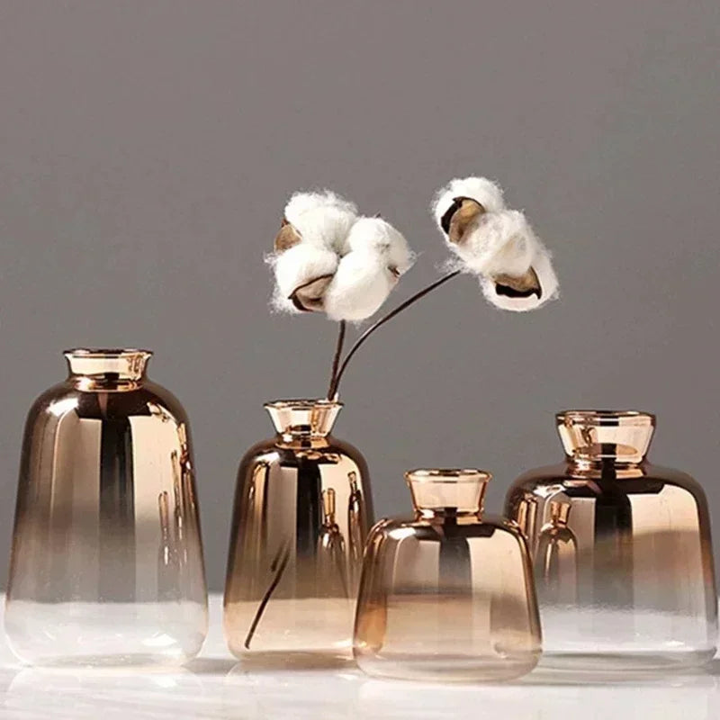 Glazen Decoratievaas met Kleurverloop voor Verse Bloemen en Droogbloemen