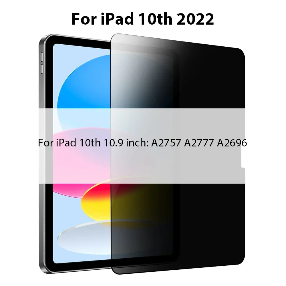 Privacy Screenprotector Gehard Glas voor iPad - Zijhoekbescherming Display Beveiliging Anti-Inkijk Screen