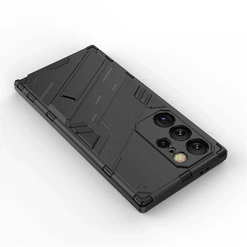 Schokbestendige Telefoonhoes Samsung Galaxy met Standaard Zwart Blauw Grijs Beschermhoes Smartphone Hoesje