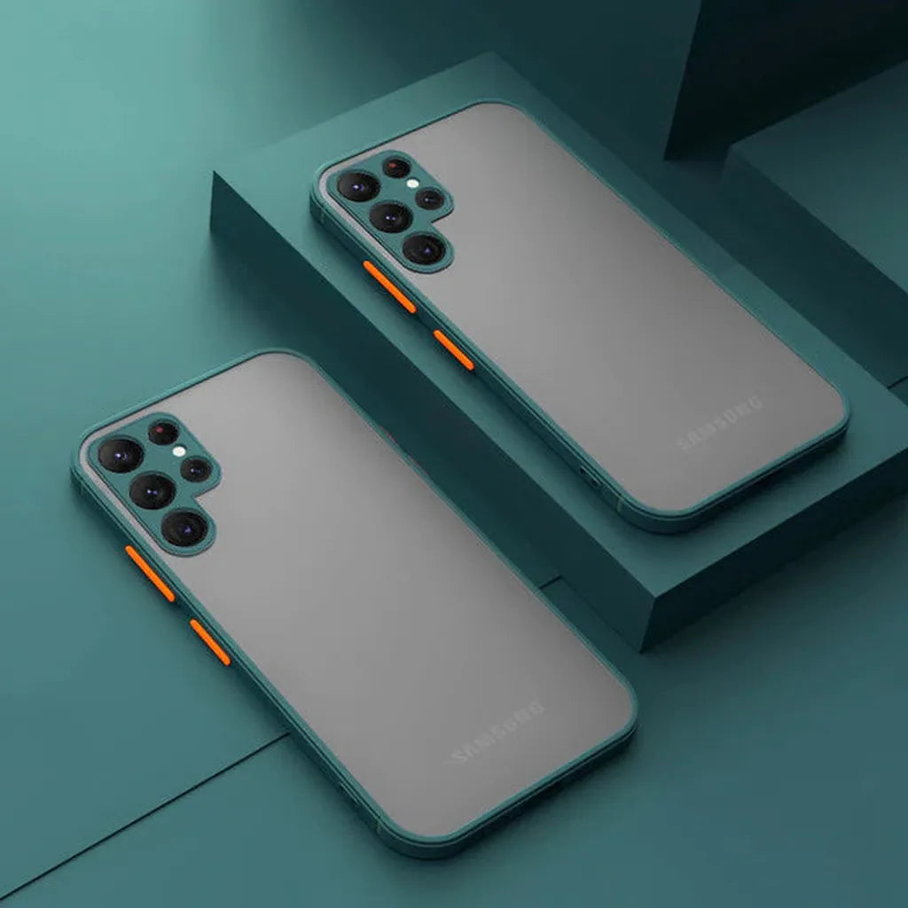 Schokbestendige Matte Siliconen Telefoonhoes Samsung Galaxy Case met Kleuraccenten Bescherming Smartphone