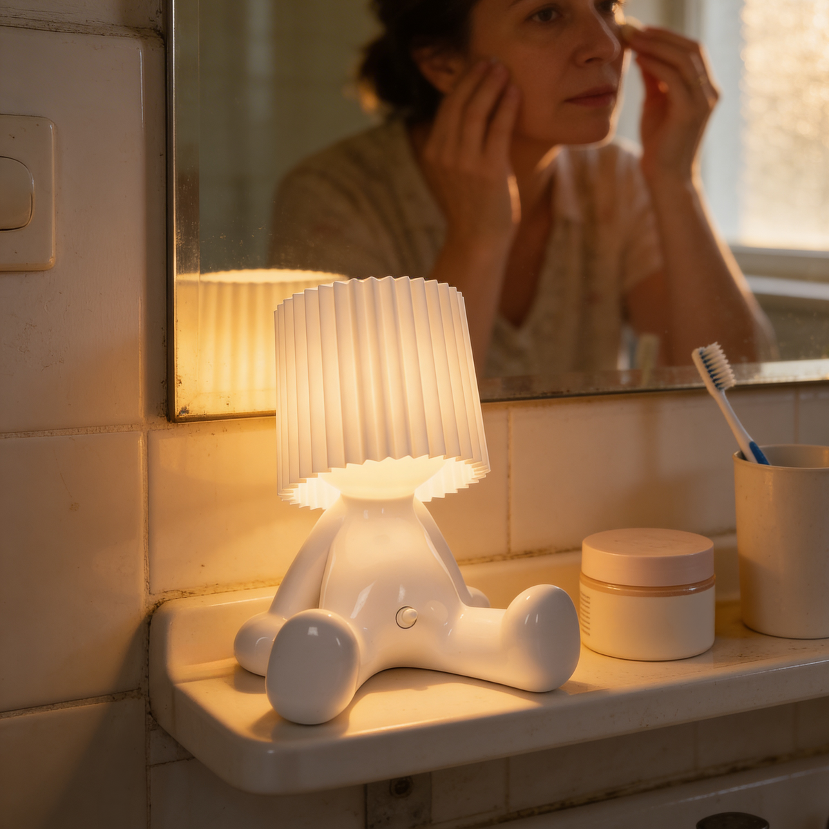 Zittende LED Tafellamp met Accu - Draadloos in 8 Kleuren