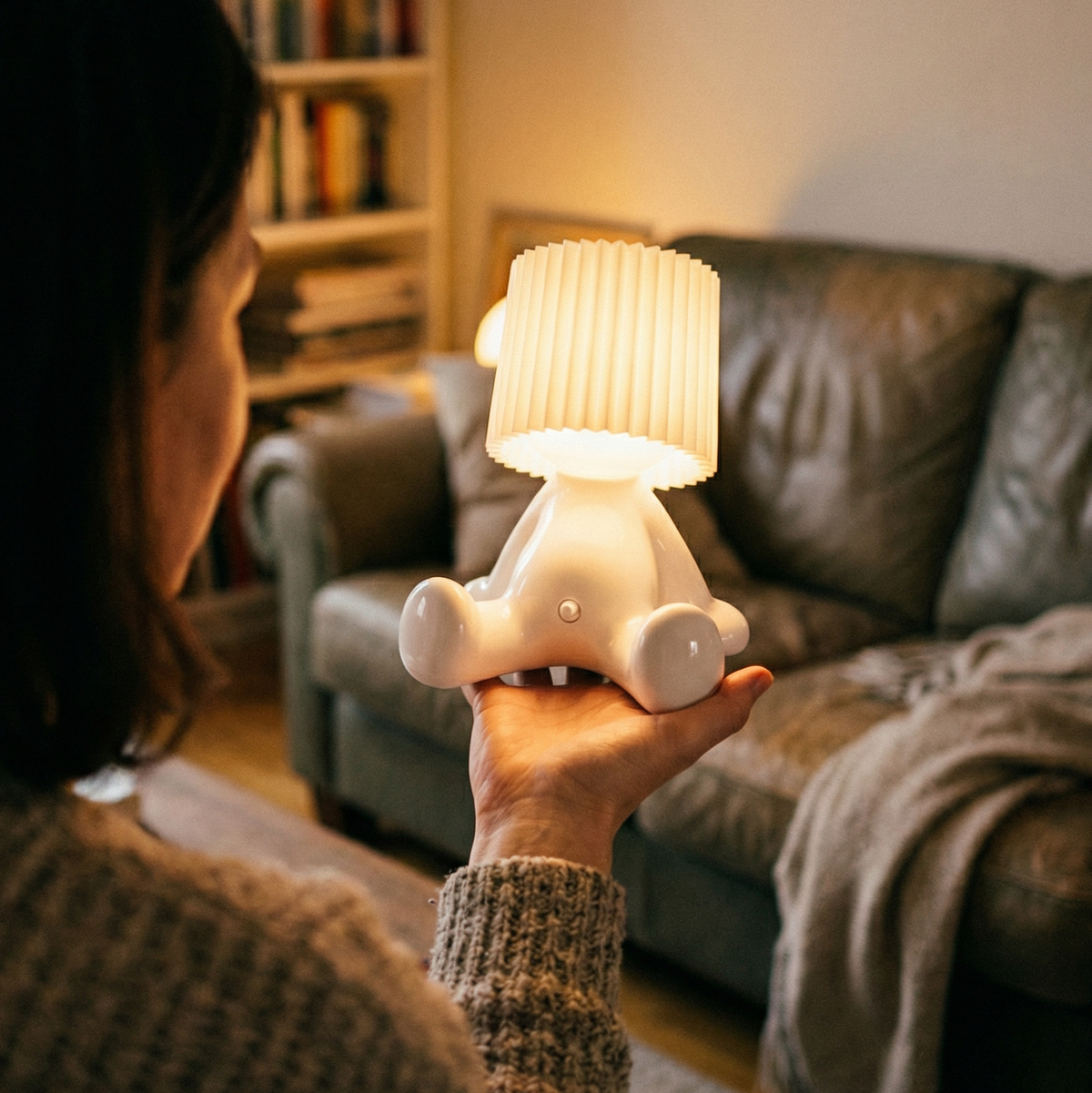 Zittende LED Tafellamp met Accu - Draadloos in 8 Kleuren