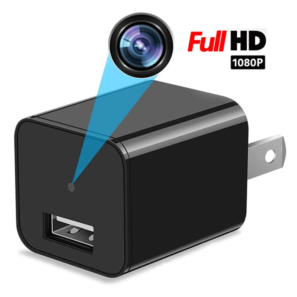 Beveiligingscamera 1080P met Bewegingsdetectie WiFi Live Streaming Discrete USB Oplader Bewaking Thuis