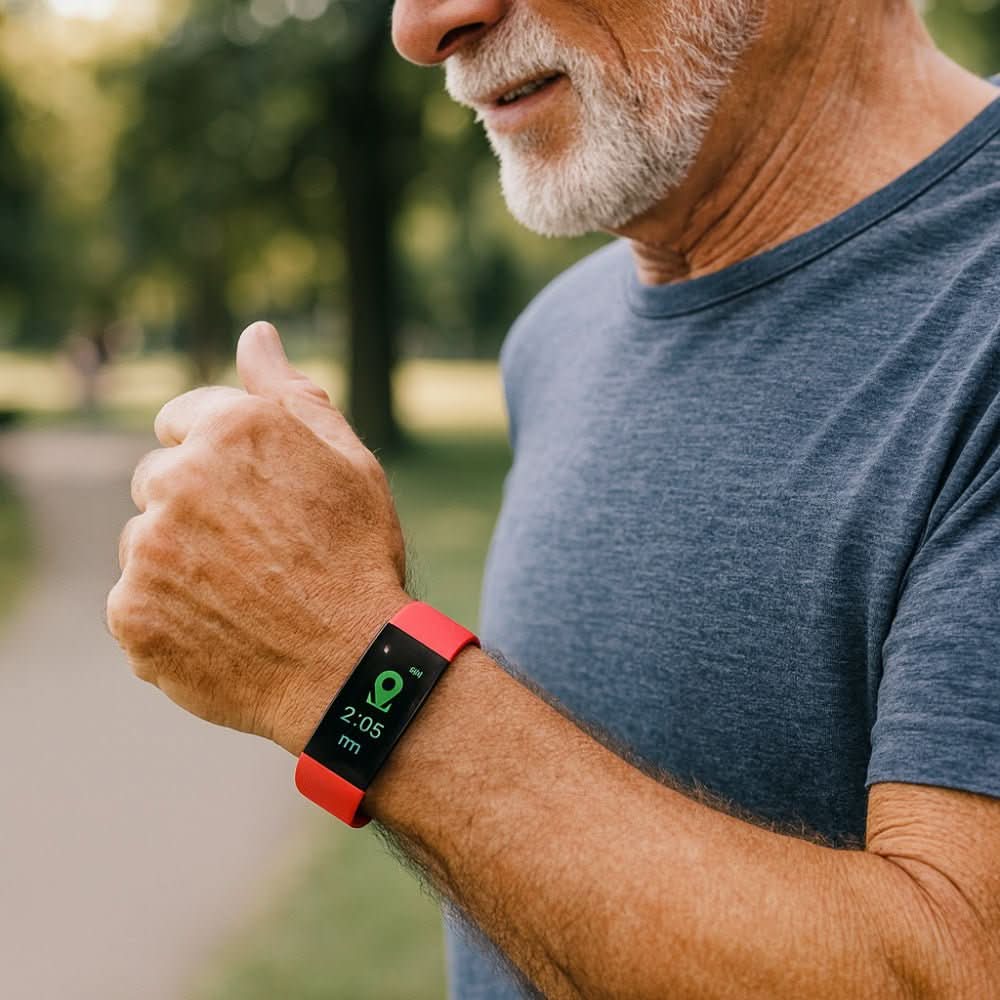 Smartwatch voor Senioren met Gezondheidsmeting Hartslagmeter Stappenteller Veiligheidsfuncties Dagelijks