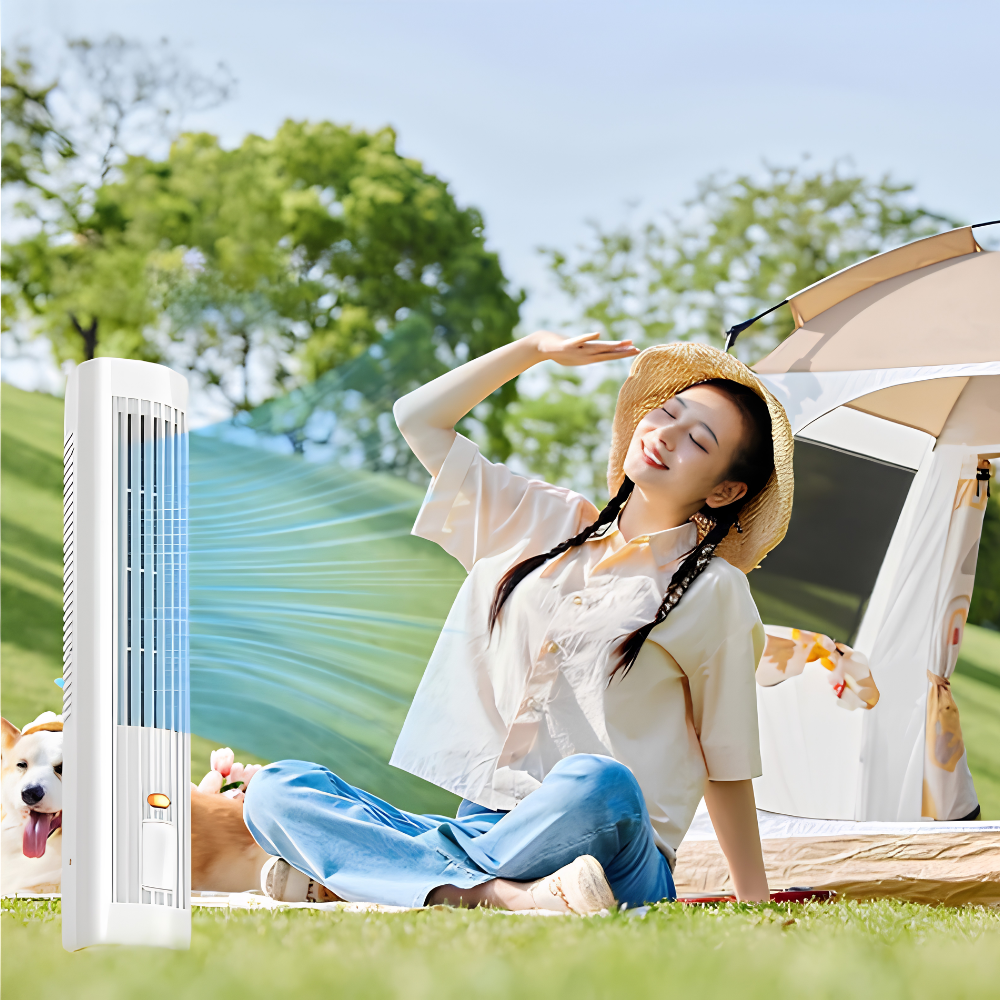 Draagbare USB-Ventilator - 5W Vermogen - Drie Snelheden - Oplaadbare Batterij - Compact Draadloos Ontwerp voor Thuis en Kantoor