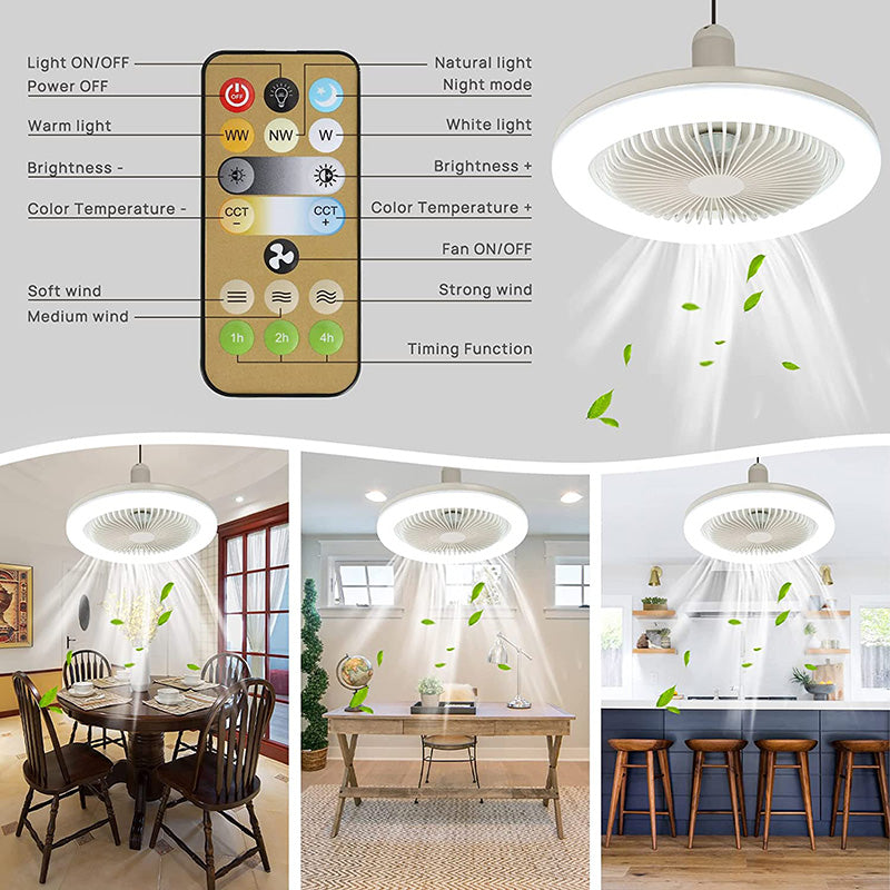 Plafondventilator met Verlichting en Afstandsbediening E27 Fitting LED 2100 Lumen Koeling Slaapkamer Woonkamer