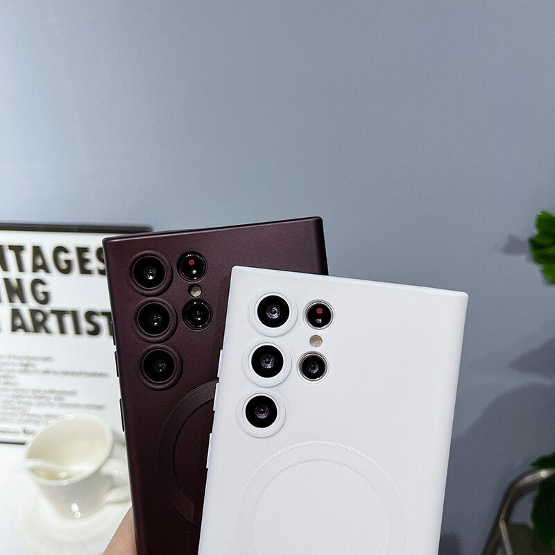 Siliconen Telefoonhoesje met Magnetische Ring voor Samsung Galaxy Draadloos Laden Volledig Beschermd