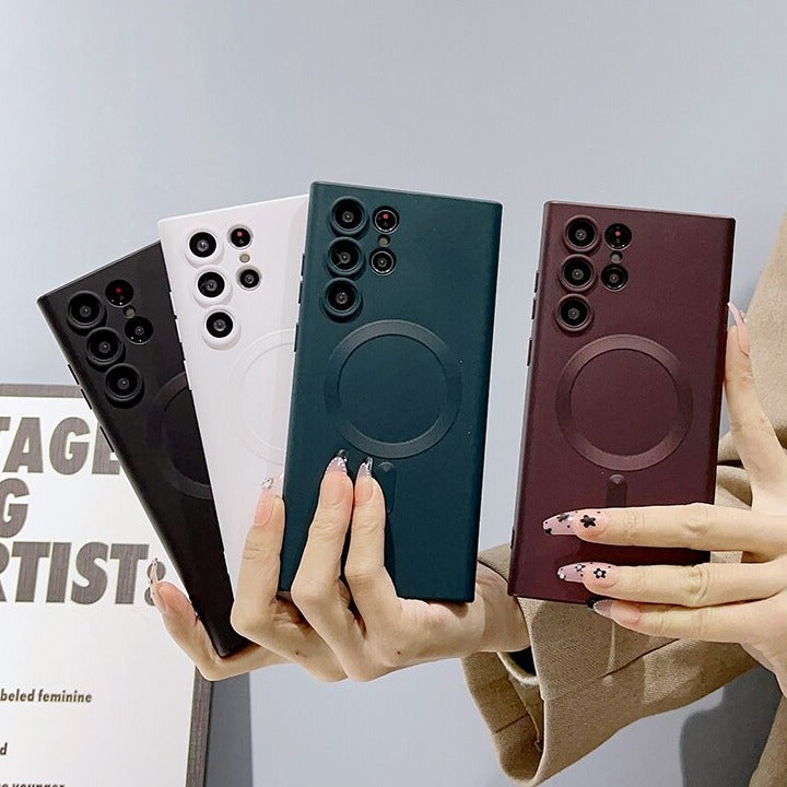 Siliconen Telefoonhoesje met Magnetische Ring voor Samsung Galaxy Draadloos Laden Volledig Beschermd