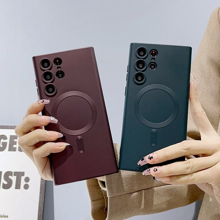 Siliconen Telefoonhoesje met Magnetische Ring voor Samsung Galaxy Draadloos Laden Volledig Beschermd