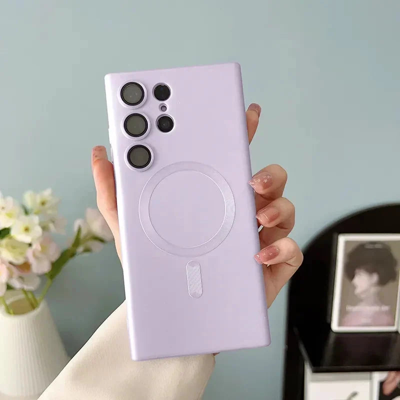 Siliconen Telefoonhoesje met Magnetische Ring voor Samsung Galaxy Draadloos Laden Volledig Beschermd