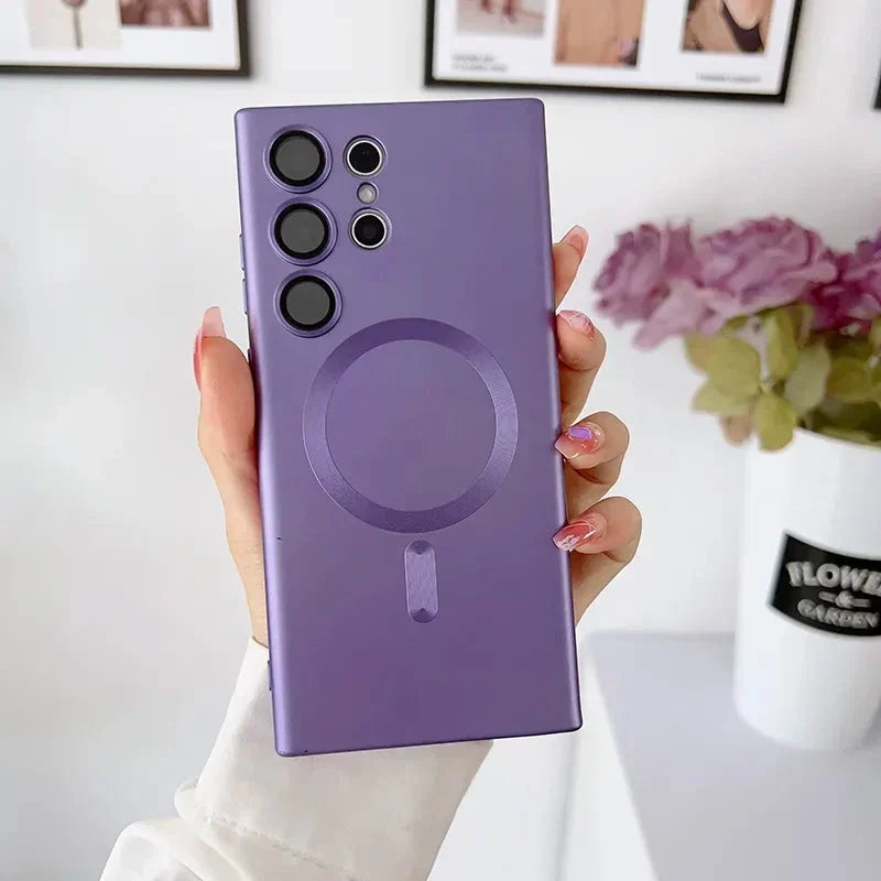 Siliconen Telefoonhoesje met Magnetische Ring voor Samsung Galaxy Draadloos Laden Volledig Beschermd