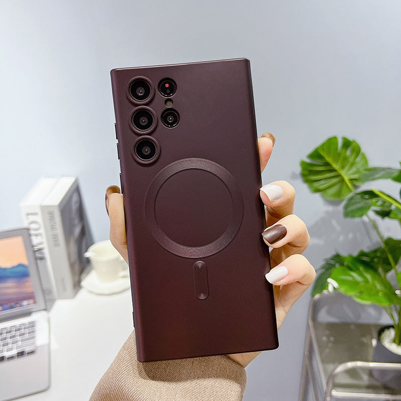 Siliconen Telefoonhoesje met Magnetische Ring voor Samsung Galaxy Draadloos Laden Volledig Beschermd
