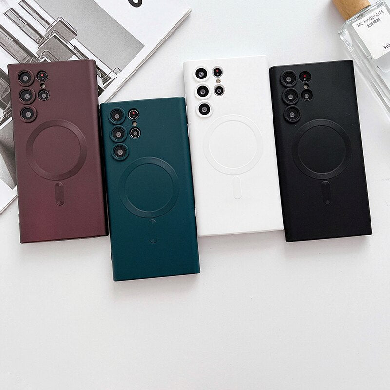 Siliconen Telefoonhoesje met Magnetische Ring voor Samsung Galaxy Draadloos Laden Volledig Beschermd