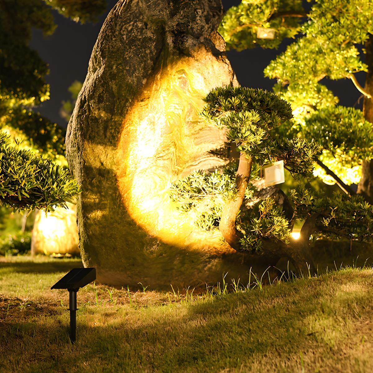 Solar Gevelspot LED Warmwit IP65 Verstelbare Zoomlens Draadloos voor Muur Oprit en Terras