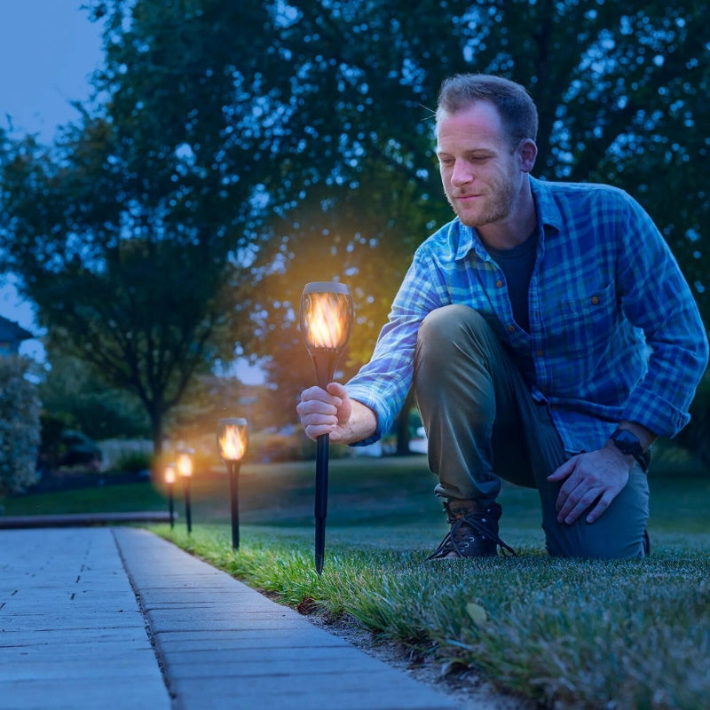 Zonne-energie Tuinfakkel met Flikkerende Vlam - LED Buitenverlichting op Zonne-energie voor Tuin en Terras