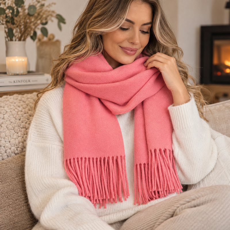 Wollen Sjaal met Franjes - Zachte Warmte voor Herfst en Winter in 9 Kleuren voor Elegante Uitstraling