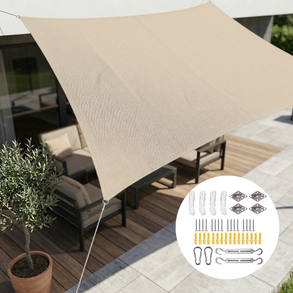 Schaduwdoek Balkon Klein Waterdicht Zonwering UV-Bescherming