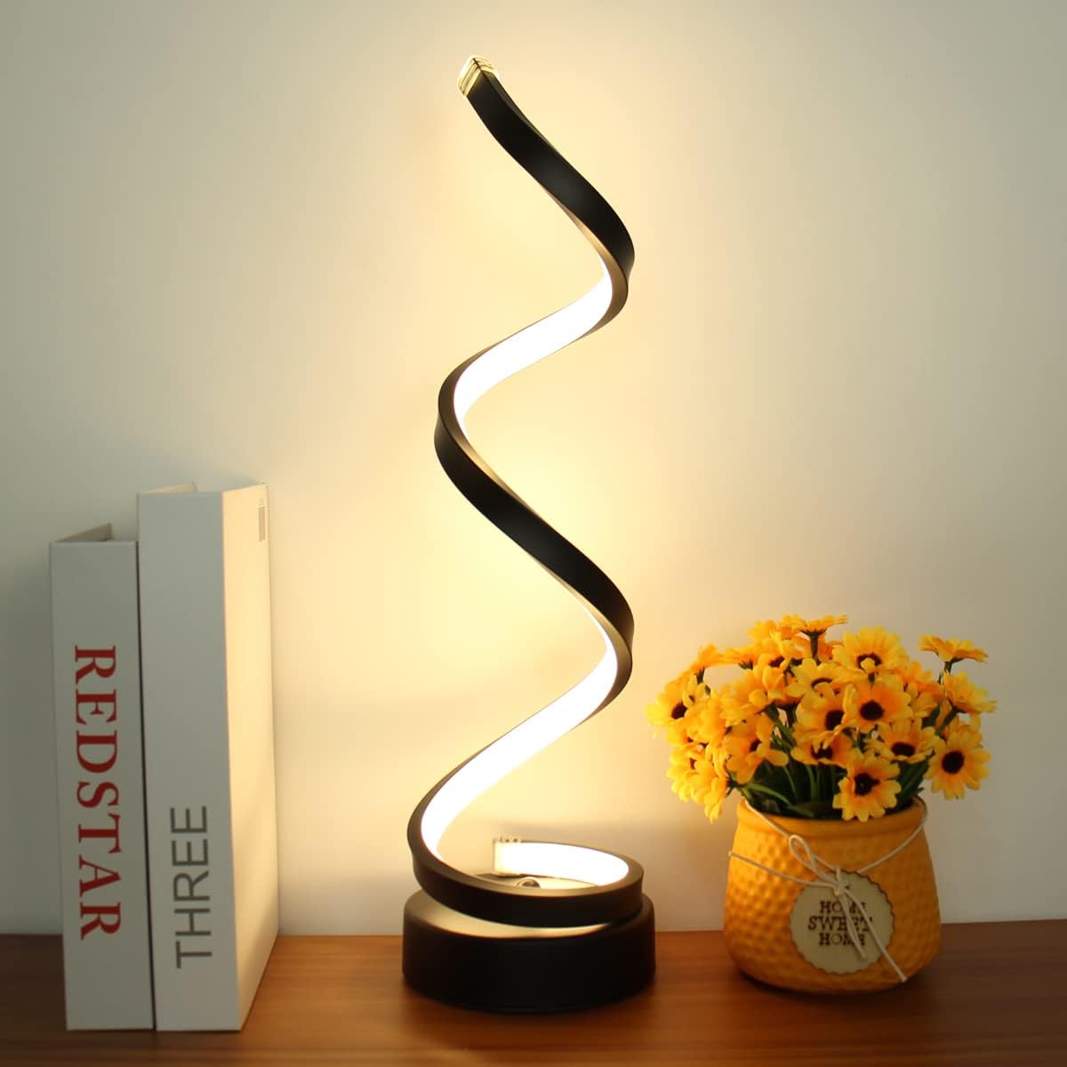 Tafellamp Spiraalvorm Metaal Dimbaar 3 Lichtkleuren Warm Neutraal Koud Wit Moderne Sfeerlamp Bureaulamp