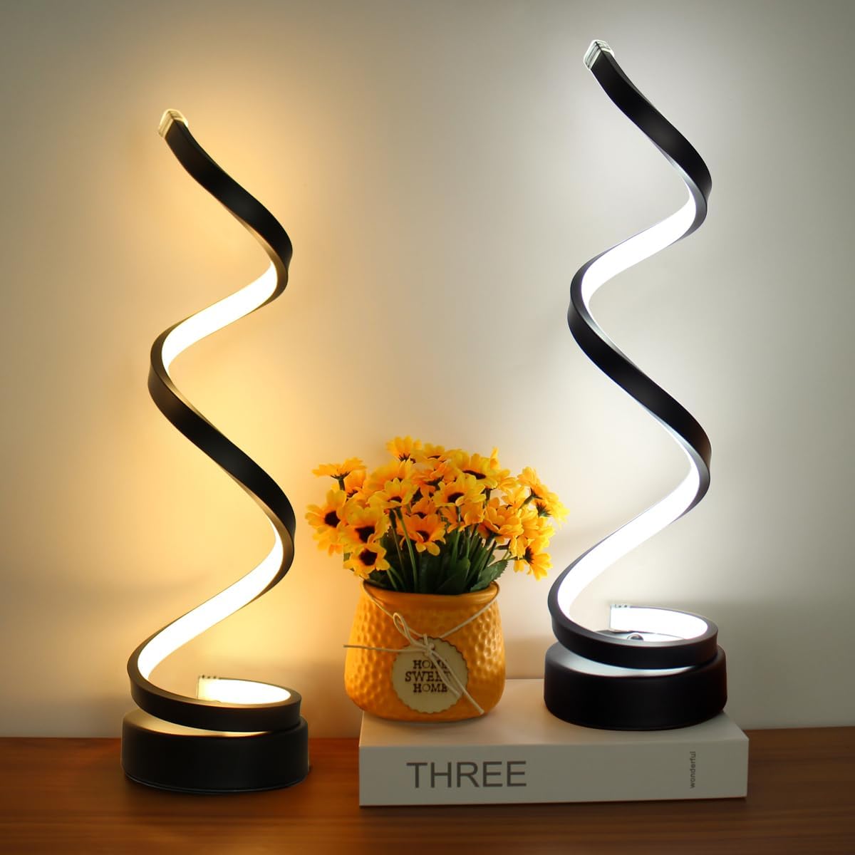 Tafellamp Spiraalvorm Metaal Dimbaar 3 Lichtkleuren Warm Neutraal Koud Wit Moderne Sfeerlamp Bureaulamp