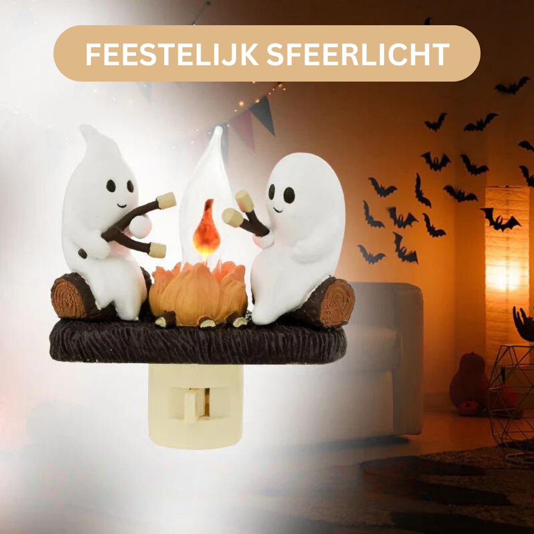 Spookvlam Nachtlampje met Kampvuureffect - Uniek LED Sfeerlicht met Flikkerende Gloed voor Kinderen en Volwassenen