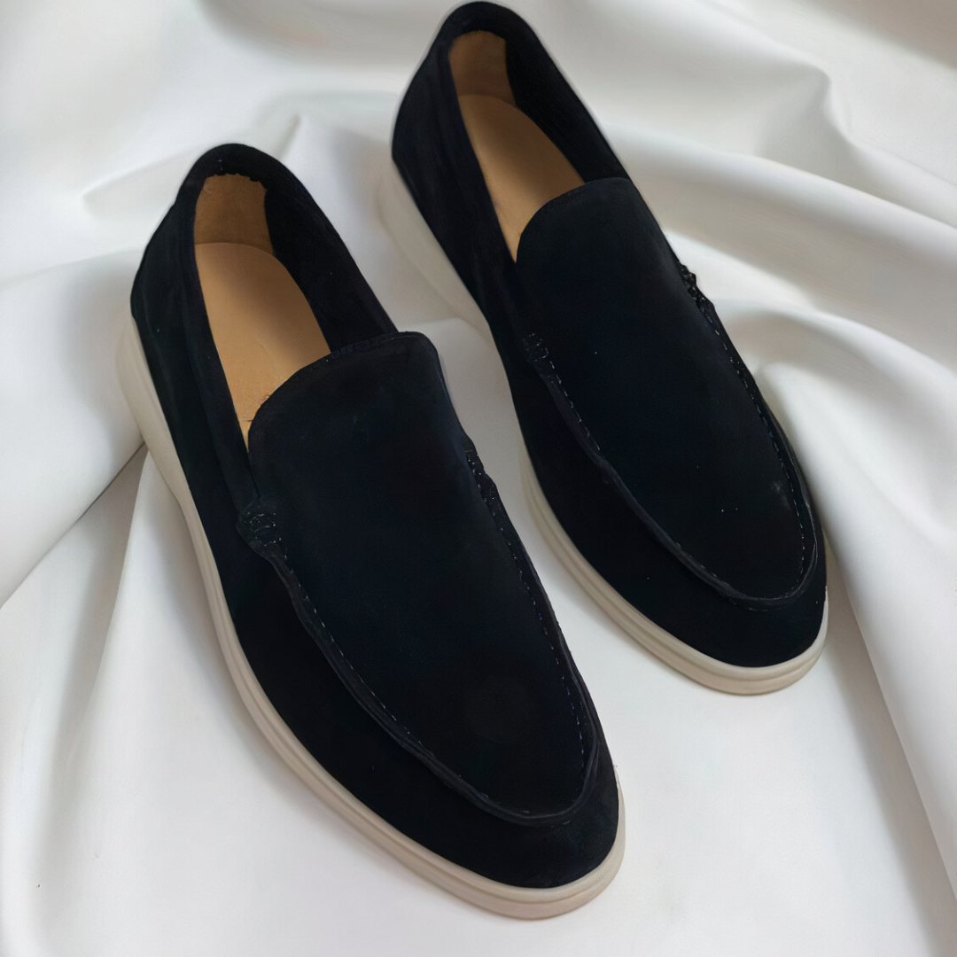 Suède Instappers Heren Leer Platte Loafers Zakelijk Comfortabel Slip-On Schoenen Ronde Neus Casual Stijl
