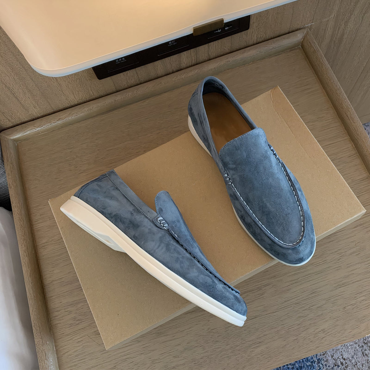 Suède Instappers Heren Leer Platte Loafers Zakelijk Comfortabel Slip-On Schoenen Ronde Neus Casual Stijl