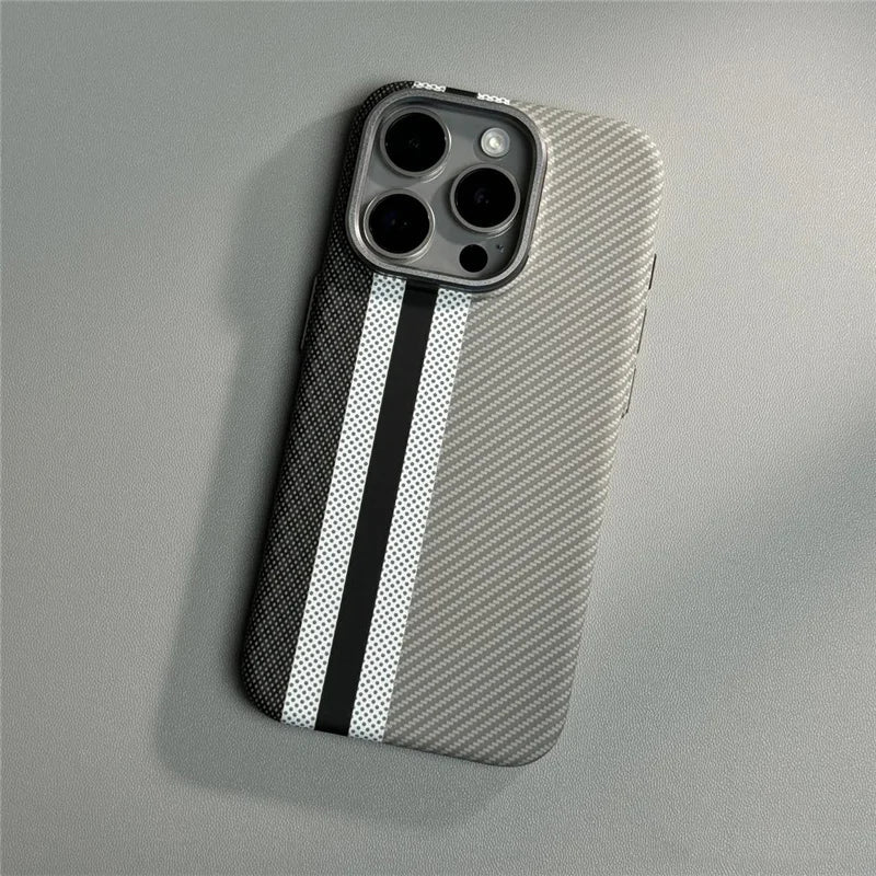Telefoonhoesje met Carbon Fiber Textuur voor iPhone 12 tot 17 Schokbestendig Mat Design Beschermhoes